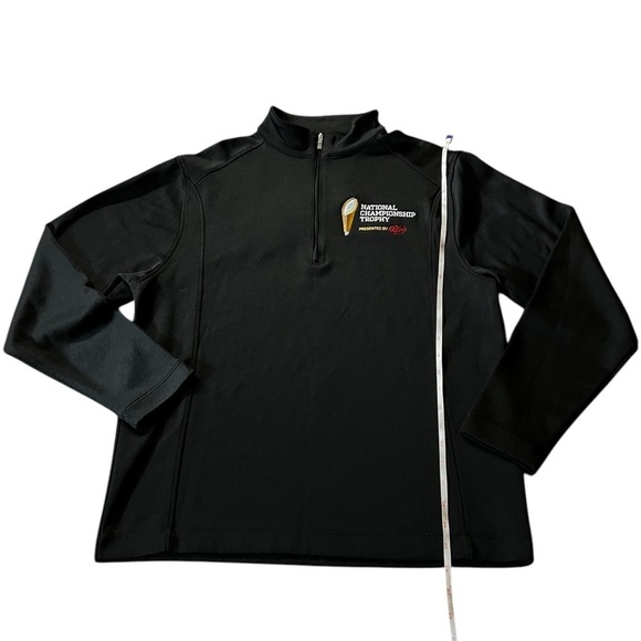 NIKE MEN’S BLACK PULLOVER 1/4 ZIP WITH NATIONAL CHAMPIONSHIP TROPHY LOGO SZ M - Picture 8 of 10